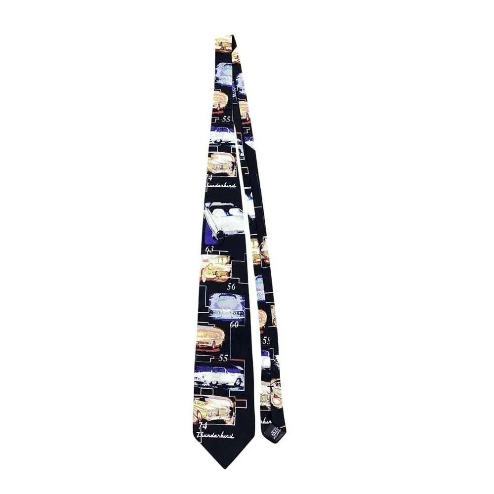 Vintage Ford Thunderbird Silk Tie Classic T-Birds Necktie Designer‎ Licensed